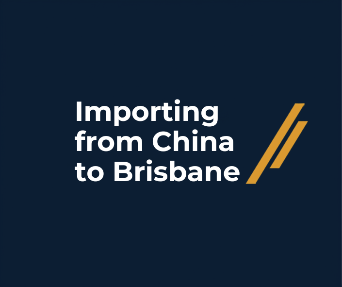Shipping containers and cargo ship representing importing products from China to Brisbane, Australia