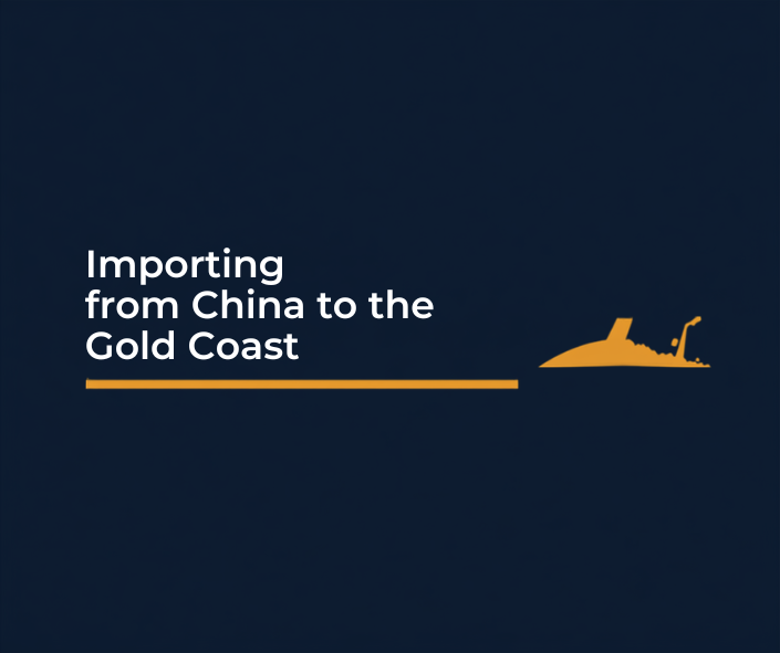 Shipping containers and cargo representing importing products from China to the Gold Coast, Queensland