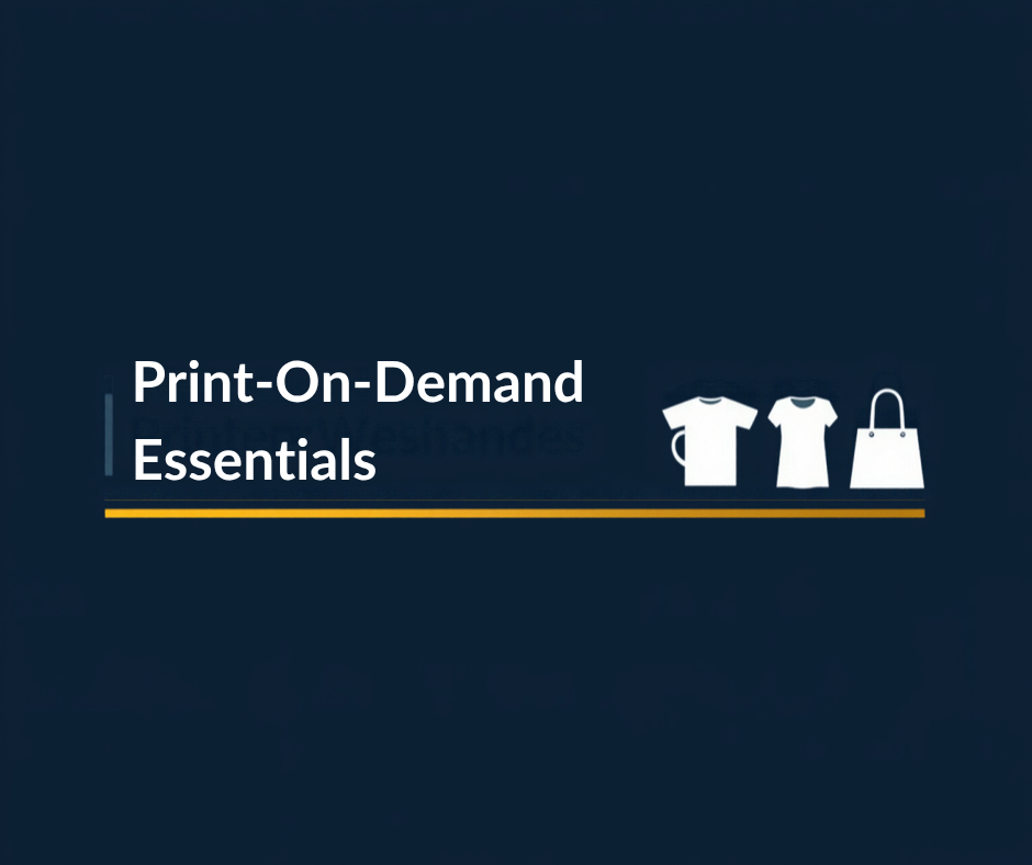 Custom printed t-shirts and drinkware blanks sourced from a factory for a Brisbane print-on-demand business