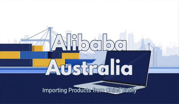 Alibaba Australia explained — Australian importer reviewing Chinese supplier listings before shipping goods into Port Botany, Sydney