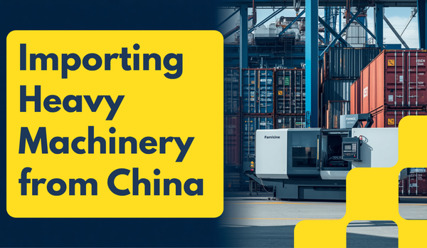 Industrial machinery and shipping containers representing importing machinery from China to Australia for Perth businesses