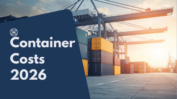 Stacked 20ft and 40ft shipping containers at the Port of Brisbane illustrating shipping container prices in Australia in 2026