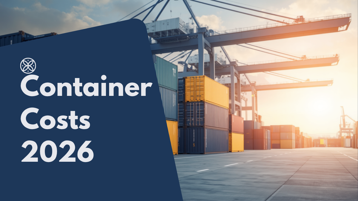 Stacked 20ft and 40ft shipping containers at the Port of Brisbane illustrating shipping container prices in Australia in 2026