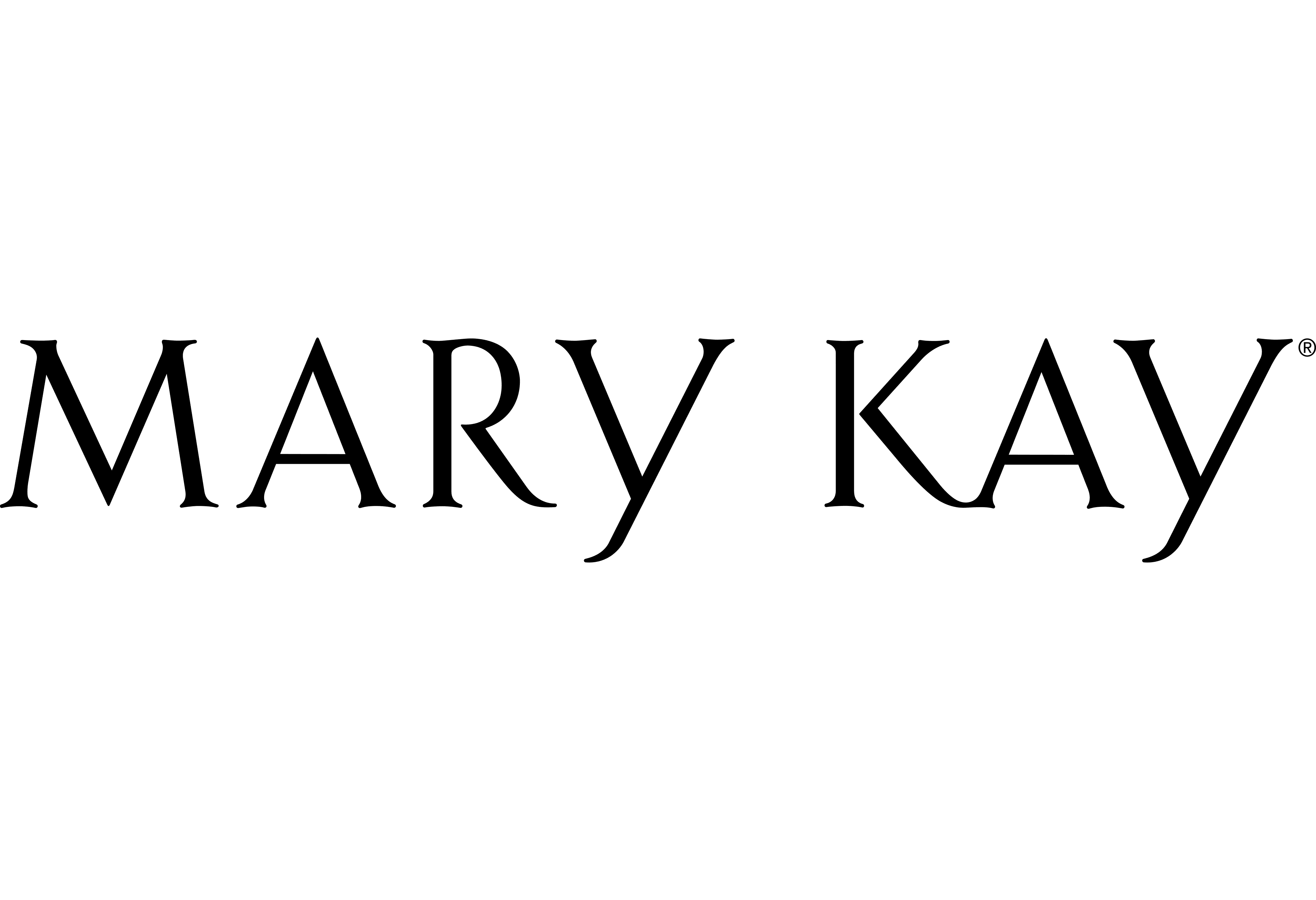 Mary Kay logo with pink stylized crown and cursive text.