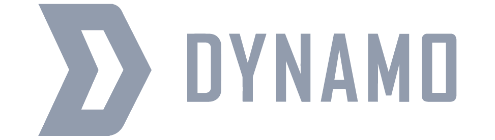 Dynamo logo with a stylized geometric D symbol followed by the word DYNAMO in uppercase letters.