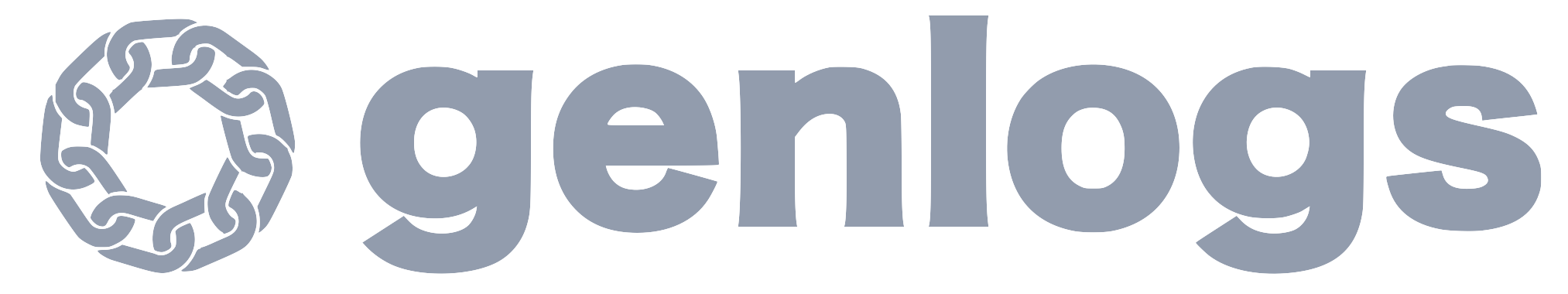 Genlogs logo with a circular chain link design to the left of the text.