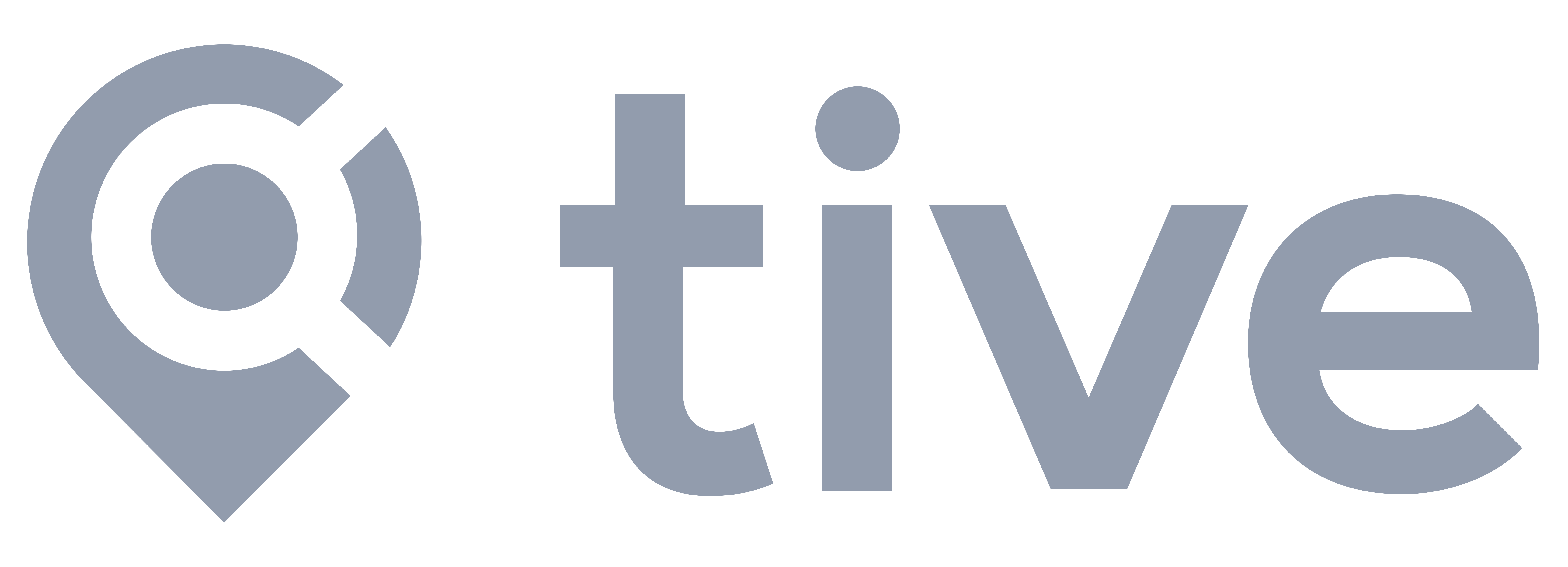 Tive company logo with stylized location pin and circular elements in gray.