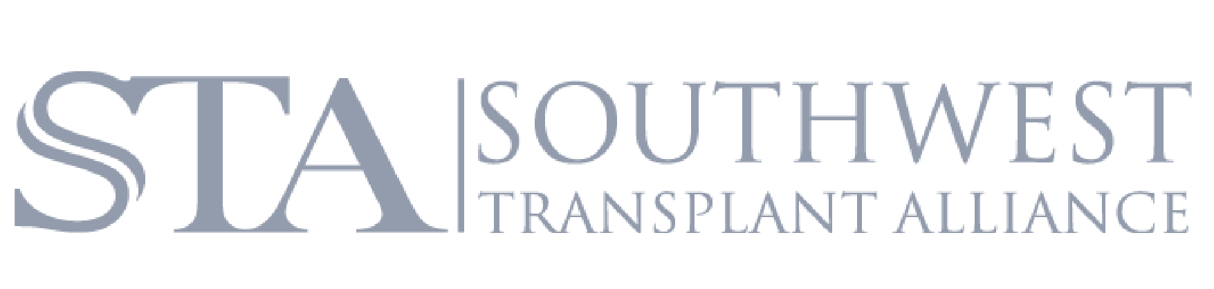 Logo with stylized STA and text Southwest Transplant Alliance in gray.