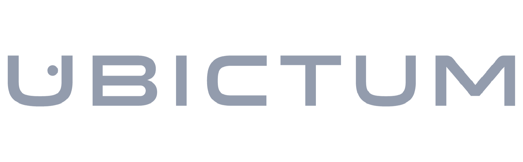 The word UBICTUM in uppercase gray modern font with a unique dot inside the letter U.