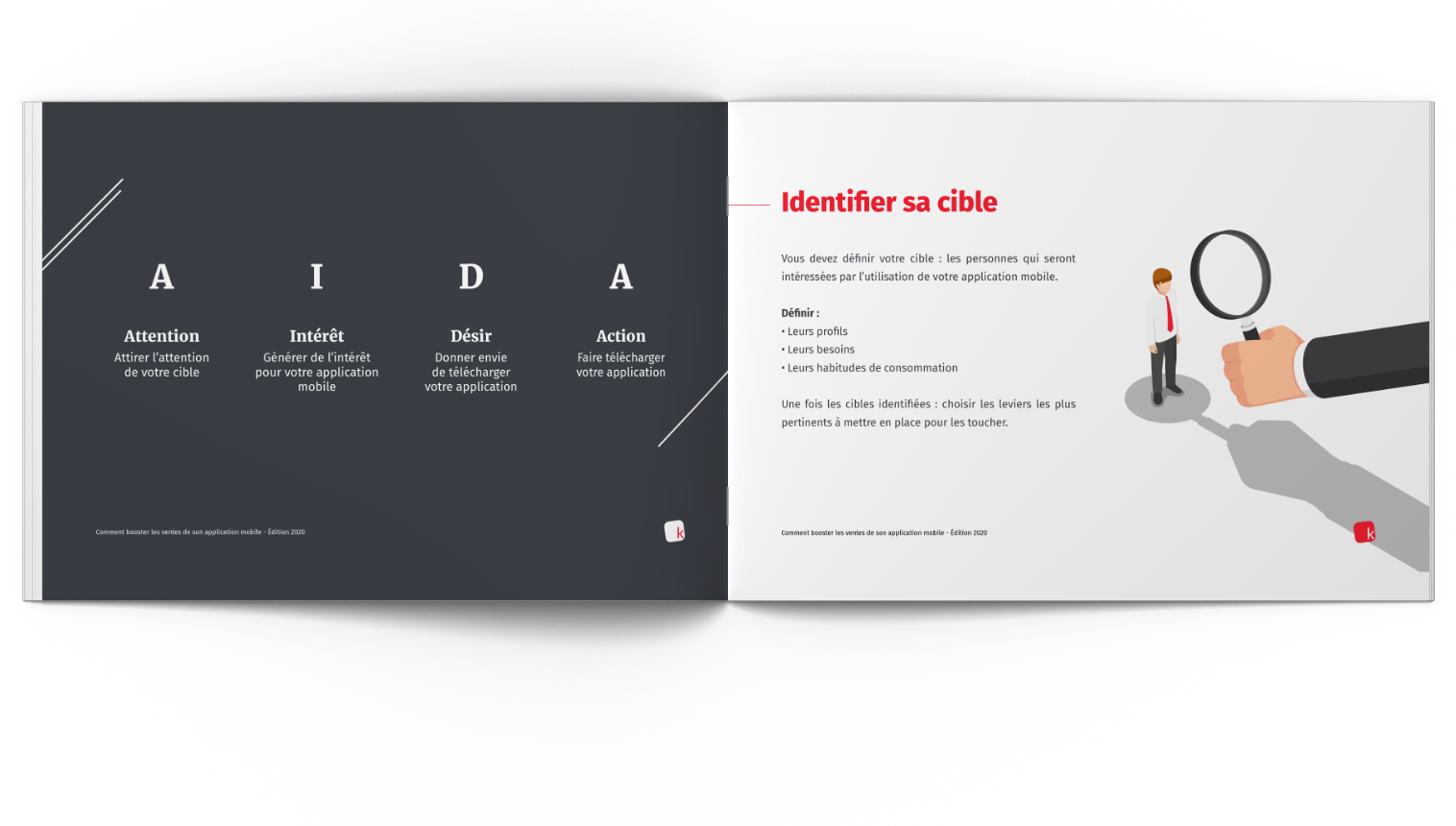 Aperçu des pages du livre blanc comment booster les ventes de son application mobile Kreactive