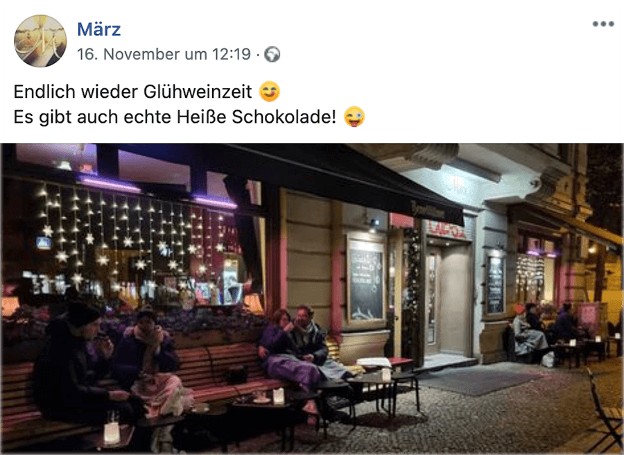 Facebook Bild vom November 2021