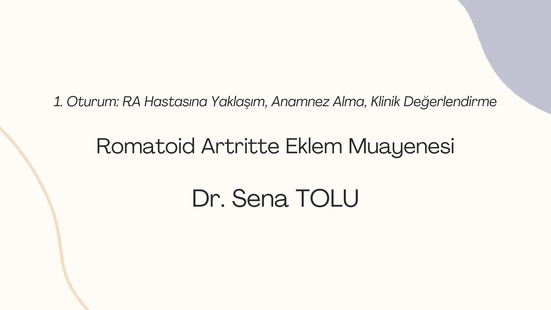 Romatoid Artritte Eklem Muayenesi