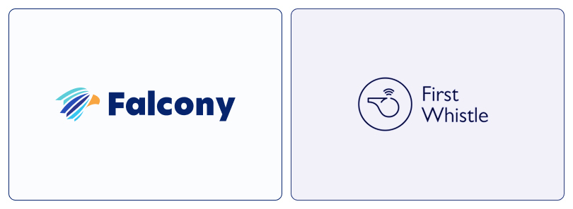 Falcony and First Whistle logos