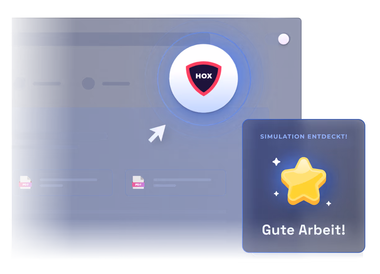 UI view with Hoxhunt's Human Risk Score highlighted