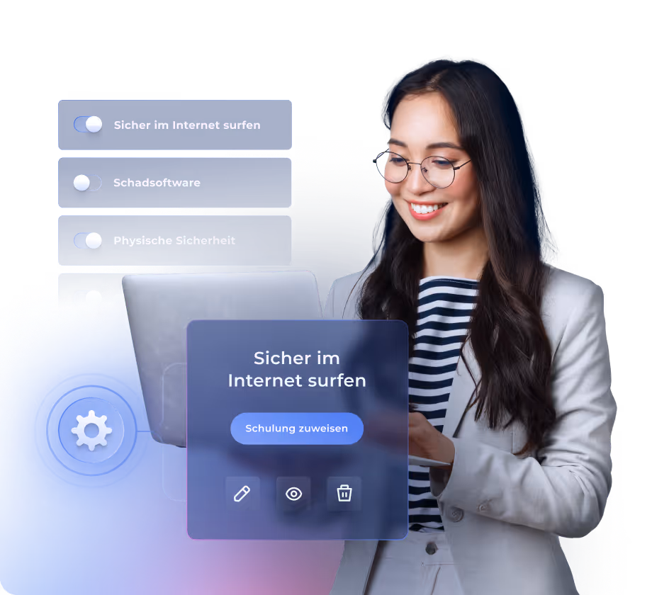 Security awareness manager setting up a training module