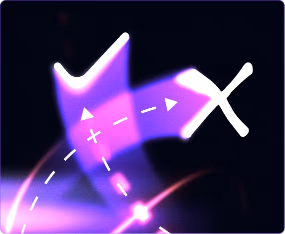 A checkmark and X crossed together with scattered symbols, representing the split-second right-or-wrong decisions employees face when a real attack arrives.