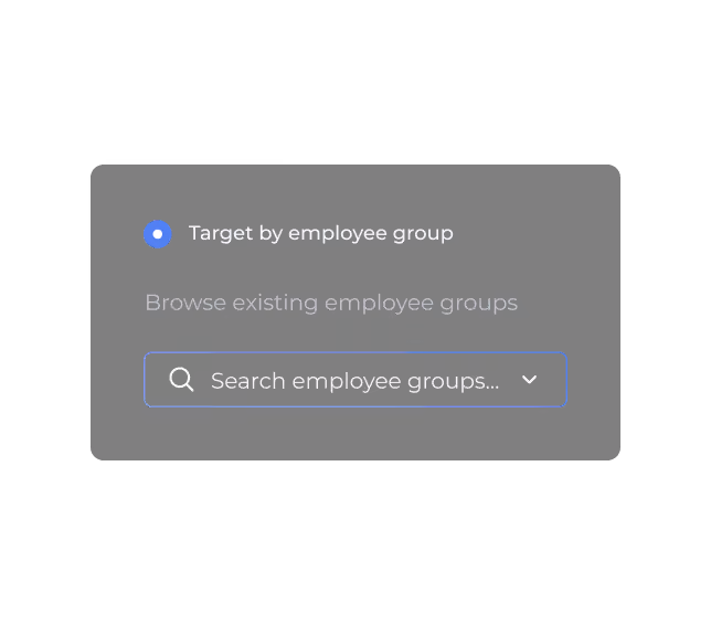 Selecting an employee group to target with a training module