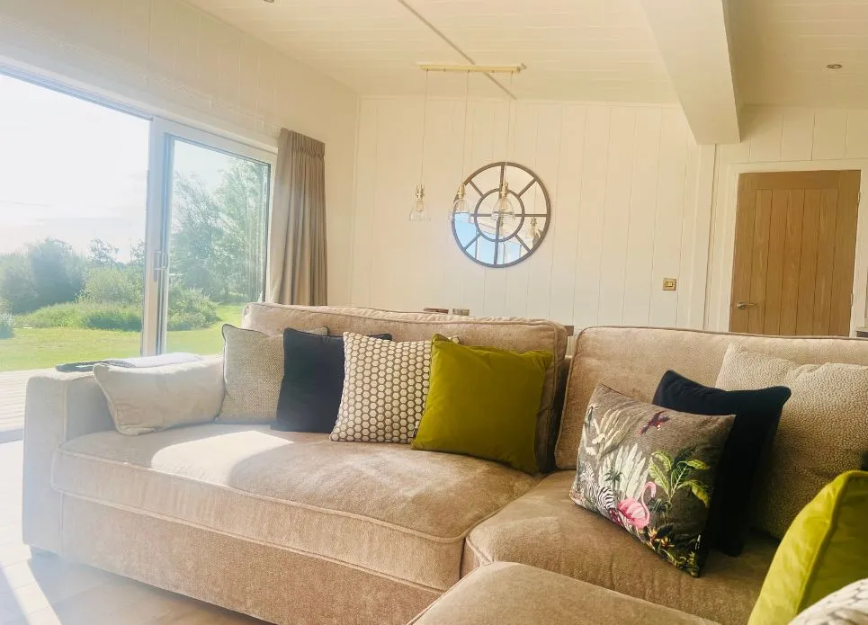 comfy sofa in luxury lodge