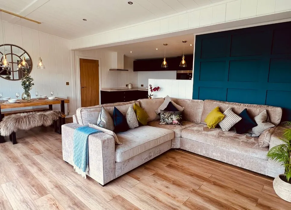 living area in luxury lodge