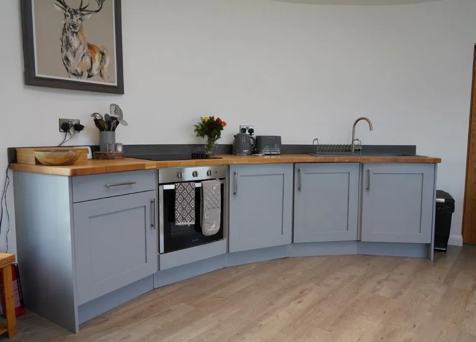 kitchen in cosy lodge