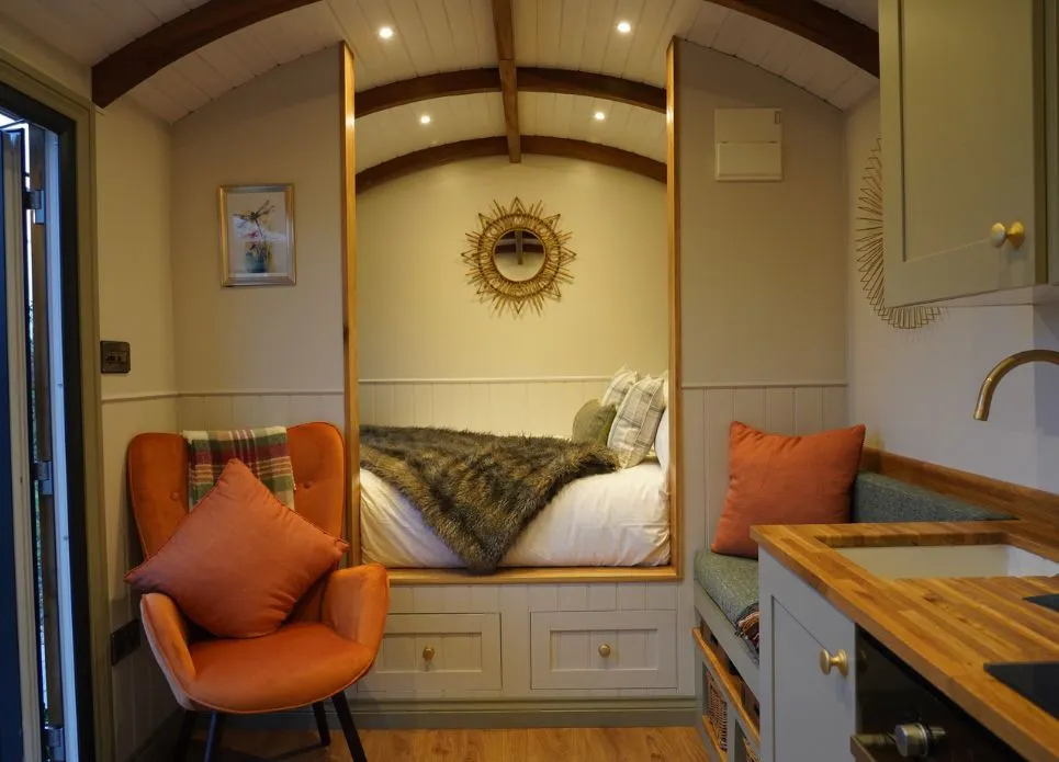 interior of shepherds hut