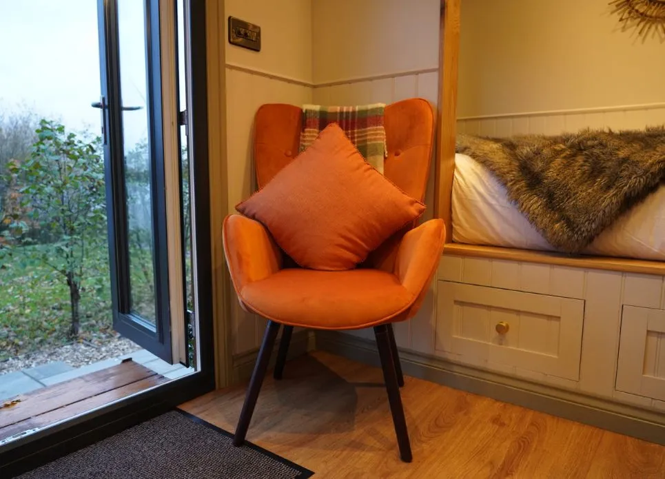 chair in shepherds hut