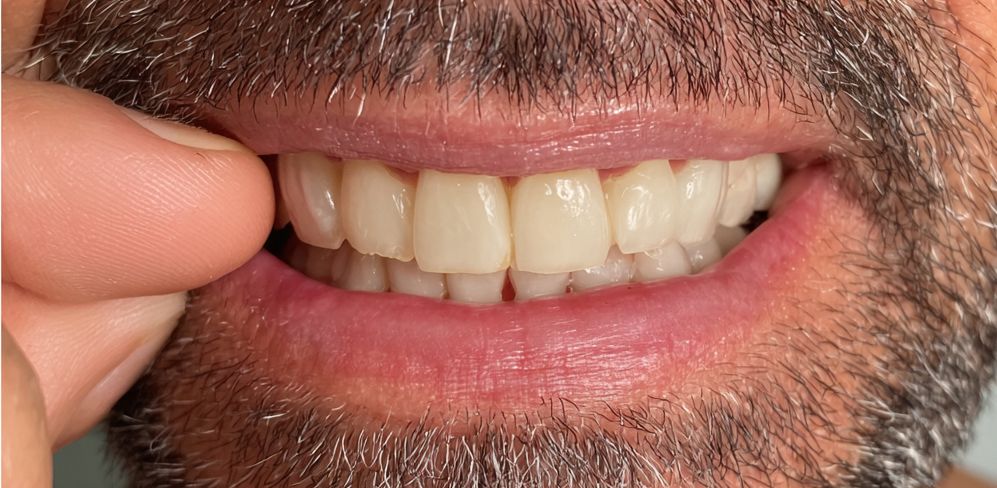 Chipped front tooth before Wally treatment