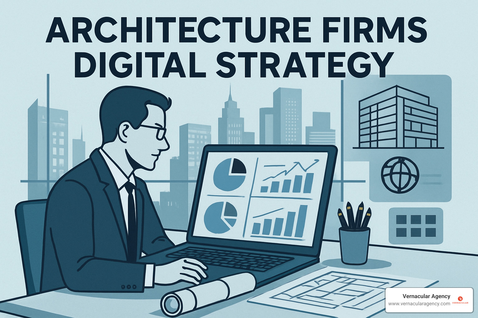 Analytics dashboard screenshot showing key metrics for architecture firm digital marketing: website traffic sources, conversion rates, social media engagement, and lead generation performance with colorful charts and graphs - architecture firms digital strategy