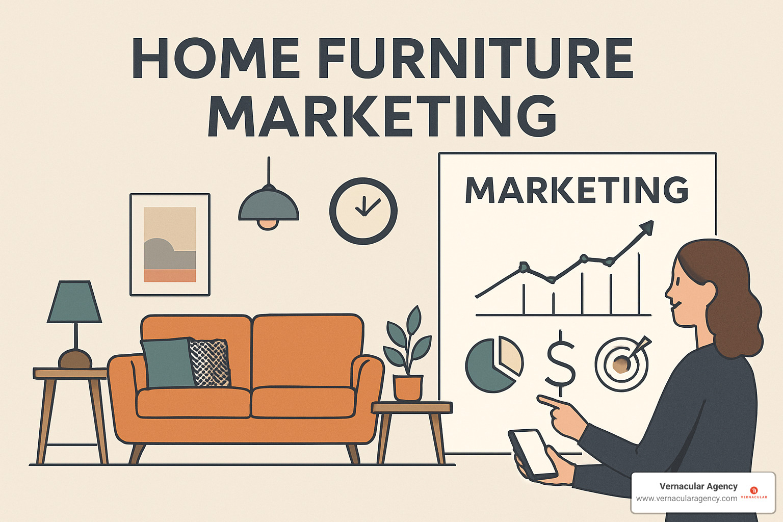 A sleek, mobile-responsive furniture website on a laptop and smartphone - home furniture marketing