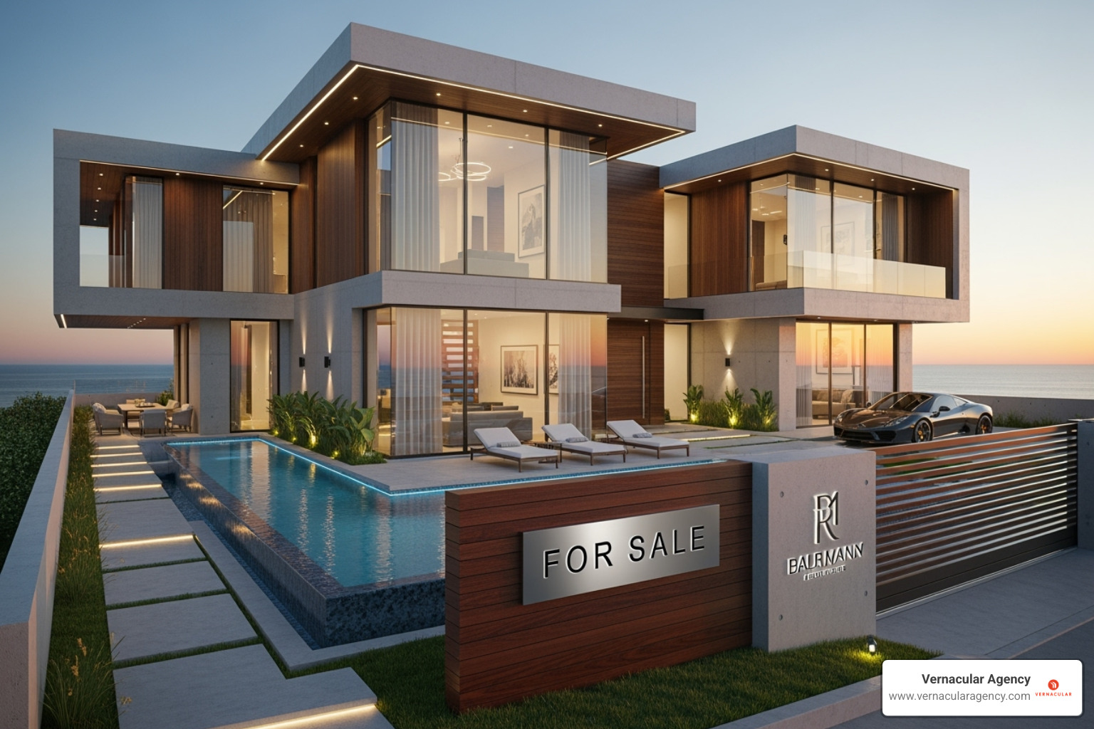 cohesive marketing campaign across a laptop, phone, and print magazine - luxury real estate marketing