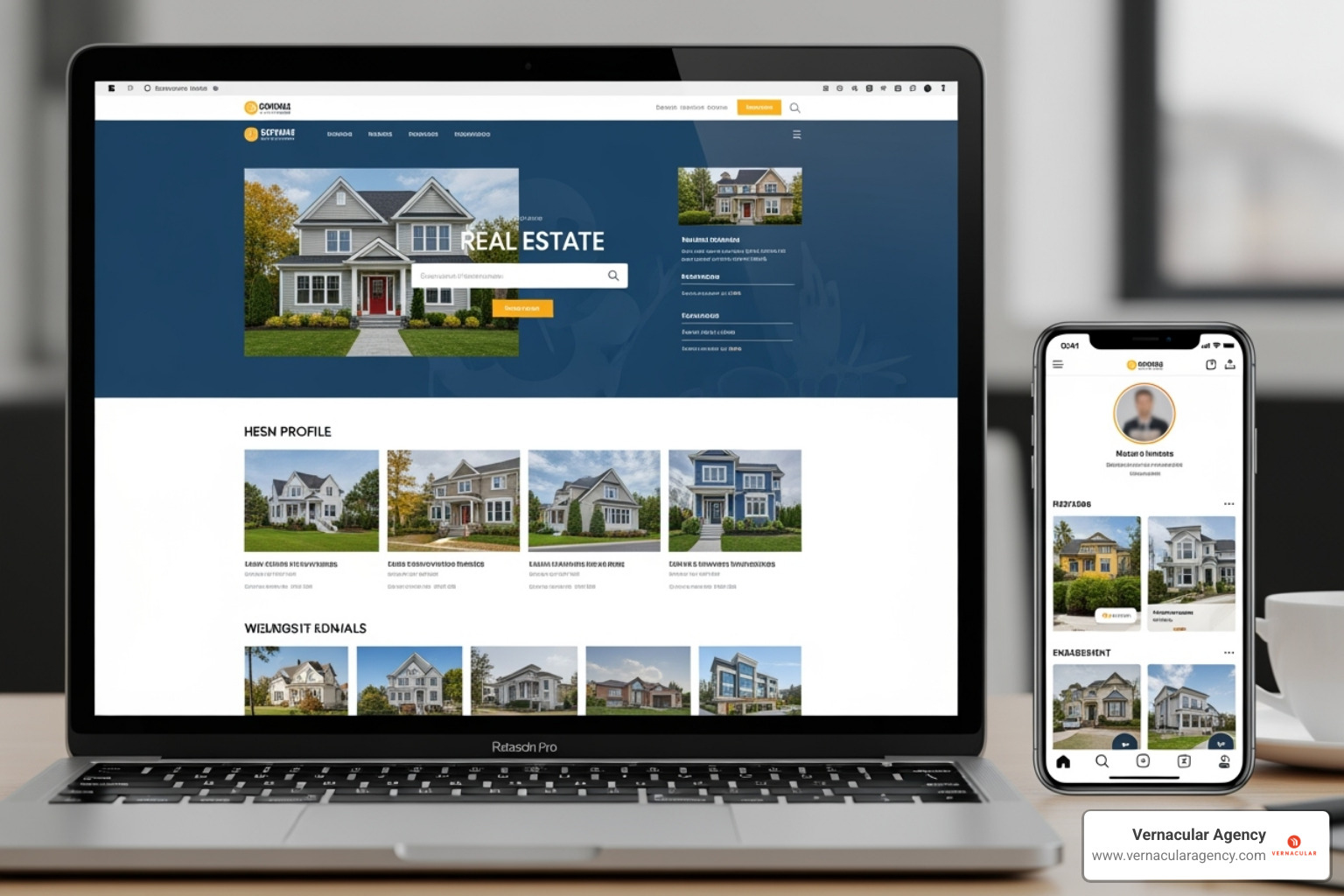 well-branded real estate agent's website and social media profiles - branding real estate agents