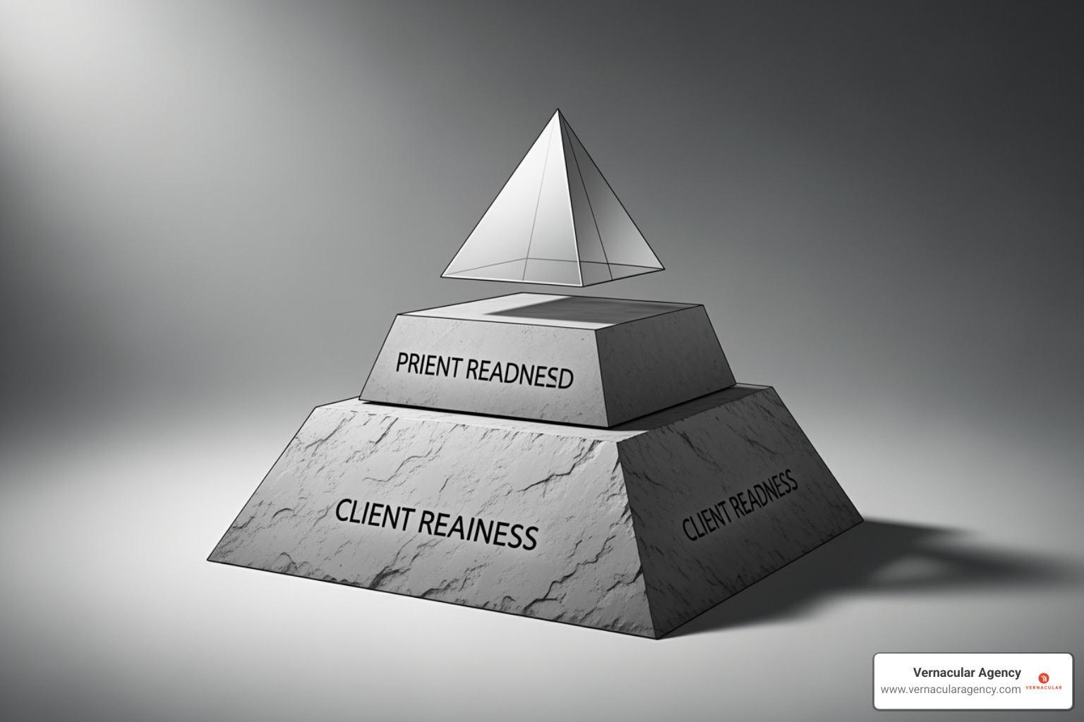 Client Demand Pyramid showing the 3 tiers of client readiness - how to market to architects