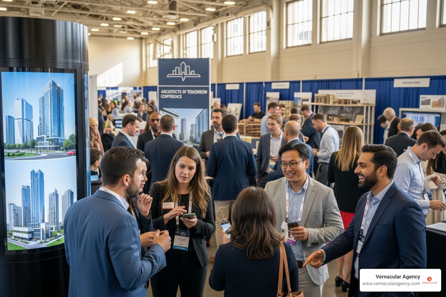 architects networking at an industry conference - how to grow architecture business