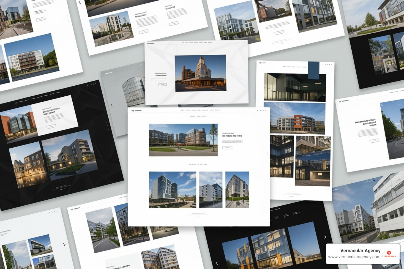 collage of beautiful architecture websites - websites for architecture firms