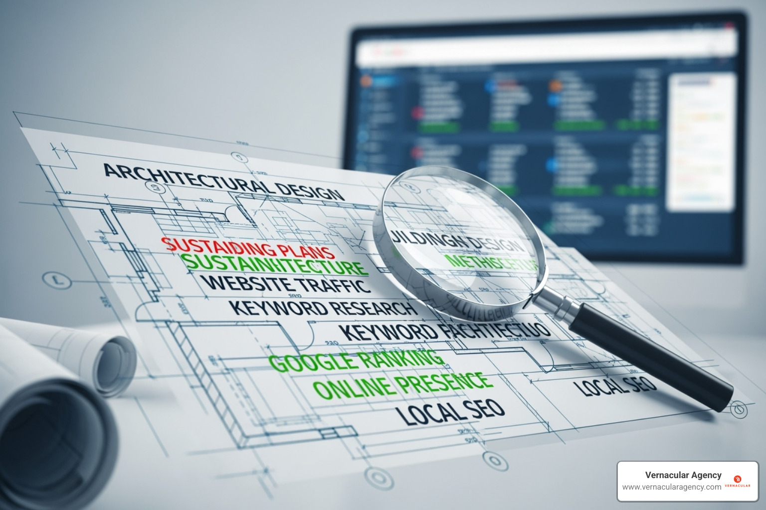Google Analytics dashboard showing organic traffic growth - seo for architects