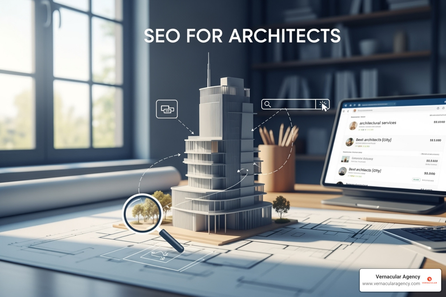 mobile phone displaying a responsive architecture website - seo for architects