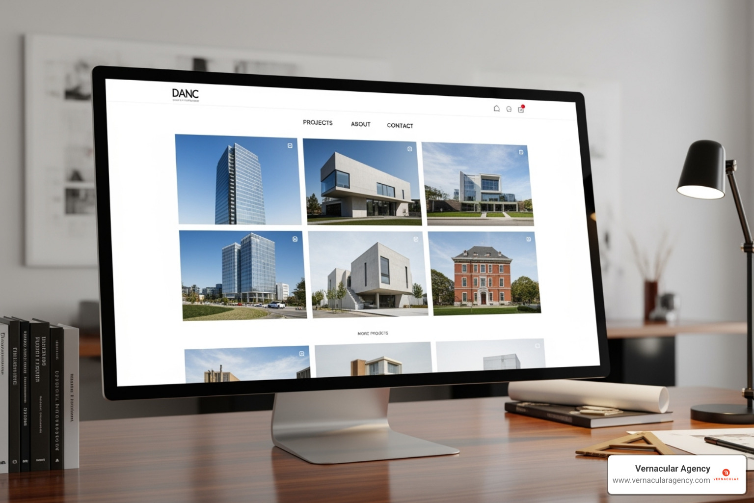 Architectural portfolio gallery on a website - free website templates for architecture firms