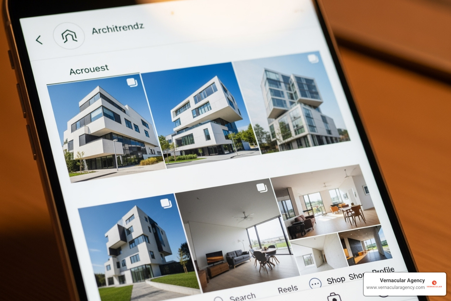 an architect's visually engaging Instagram feed showcasing a project - architect marketing plan