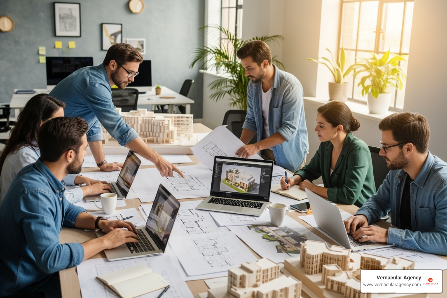 team of architects collaborating in modern office - public relations for architects team of architects collaborating in modern office - public relations for architects