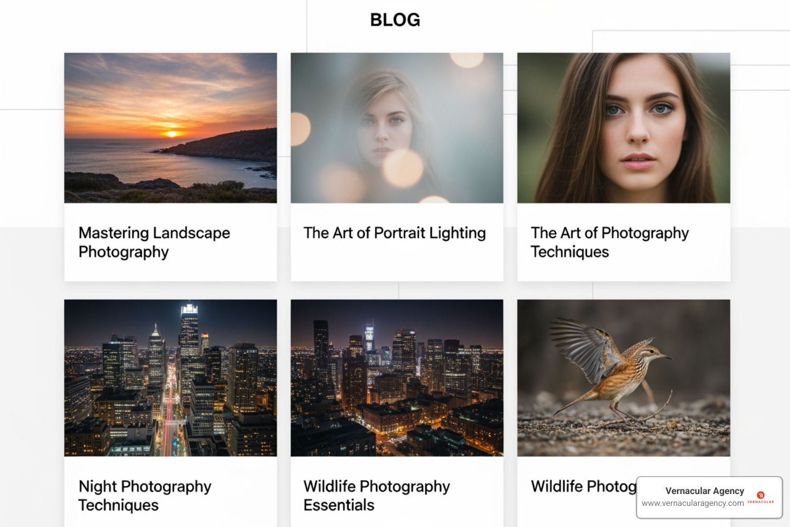 blog section on a photography website - architectural photography website