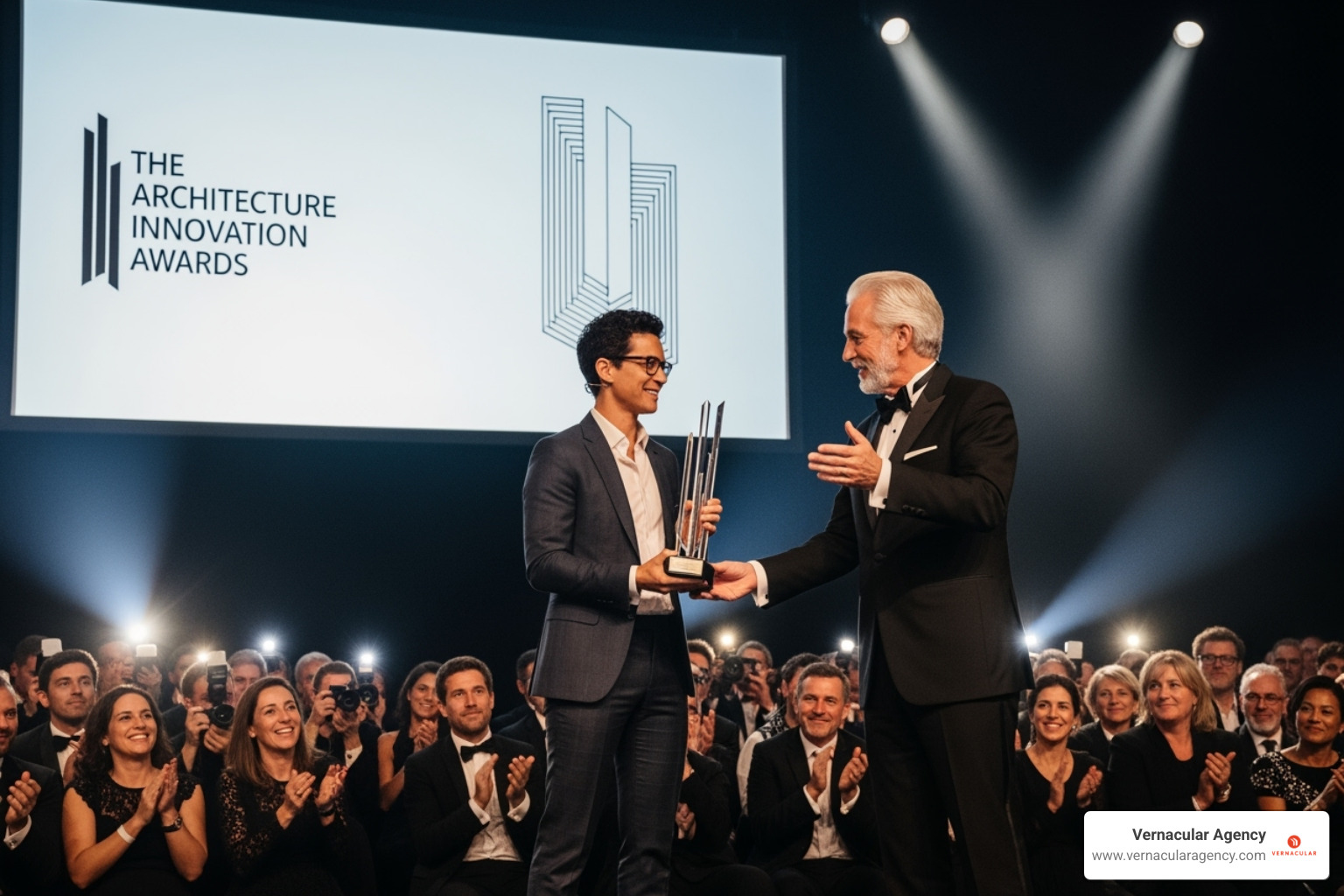 architect receiving industry award - public relations for architects