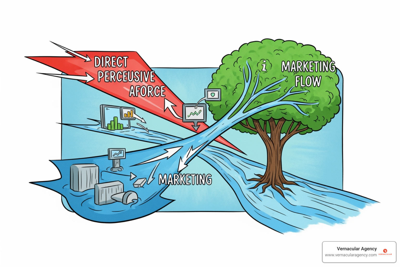digital marketing strategy visualization showing how copy and content work together - content creation and copywriting