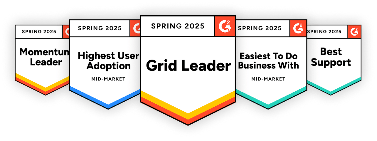 The Moxo G2 leader badge for Fall 2023 highlights Moxo's expertise in client portal, client onboarding, and customer communications for the Mid-Market. 