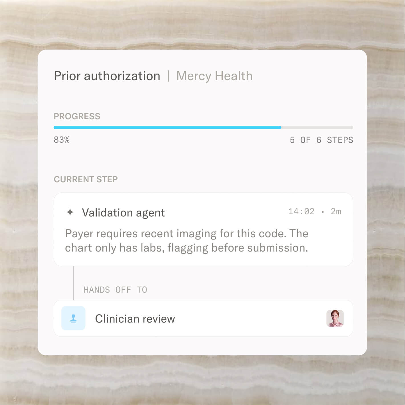 A decision trace showing what agents read, checked, and recommended, and what the human approved
