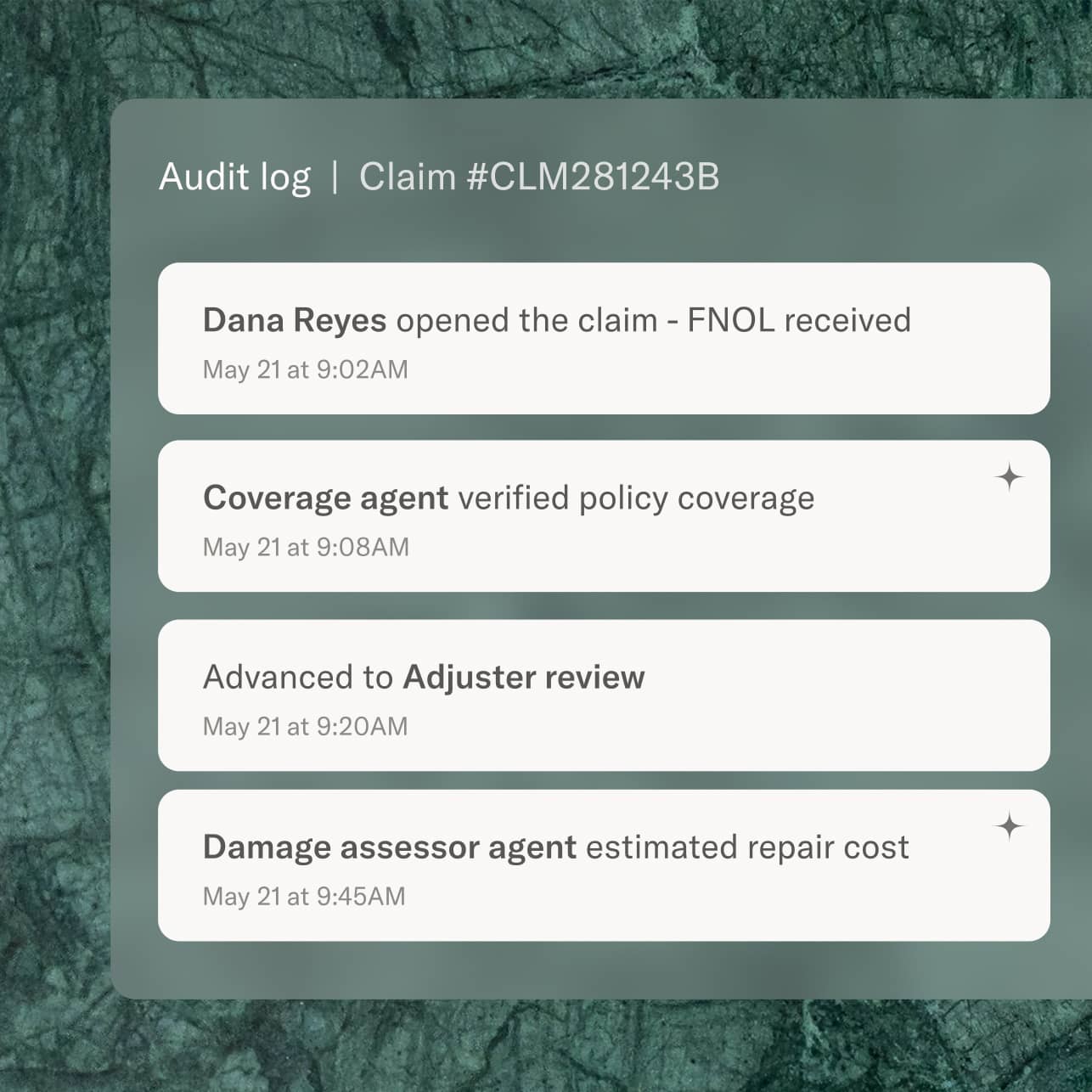 An exception review prepared by agents with an accept button for the compliance officer