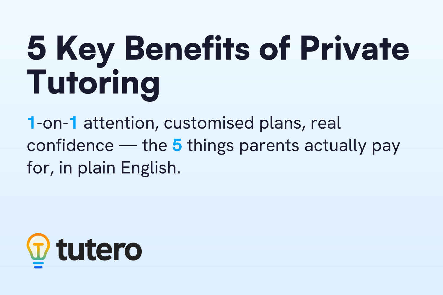 5 Key Benefits of Private Tutoring — cover card