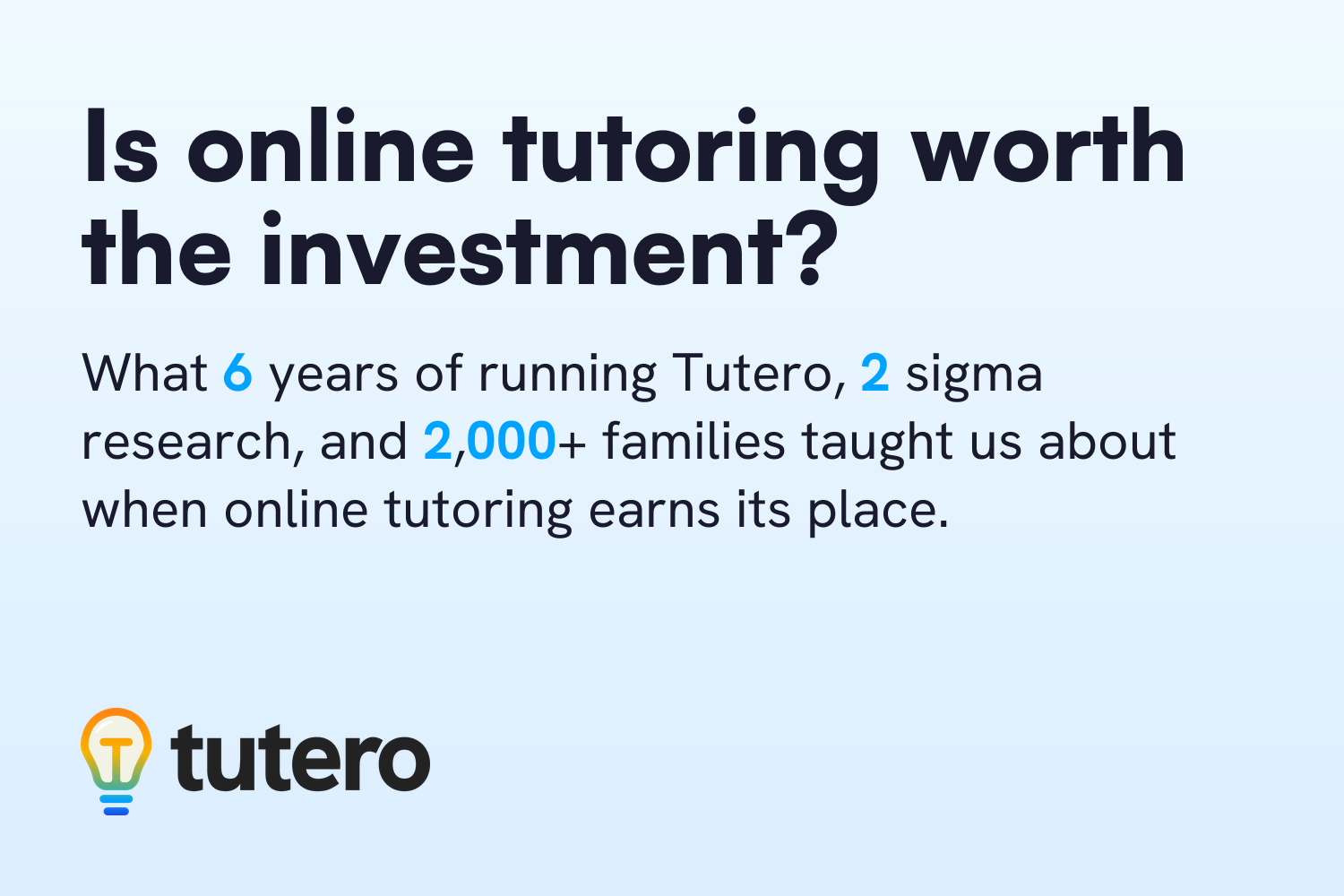 Is online tutoring worth the investment? Tutero blog cover card