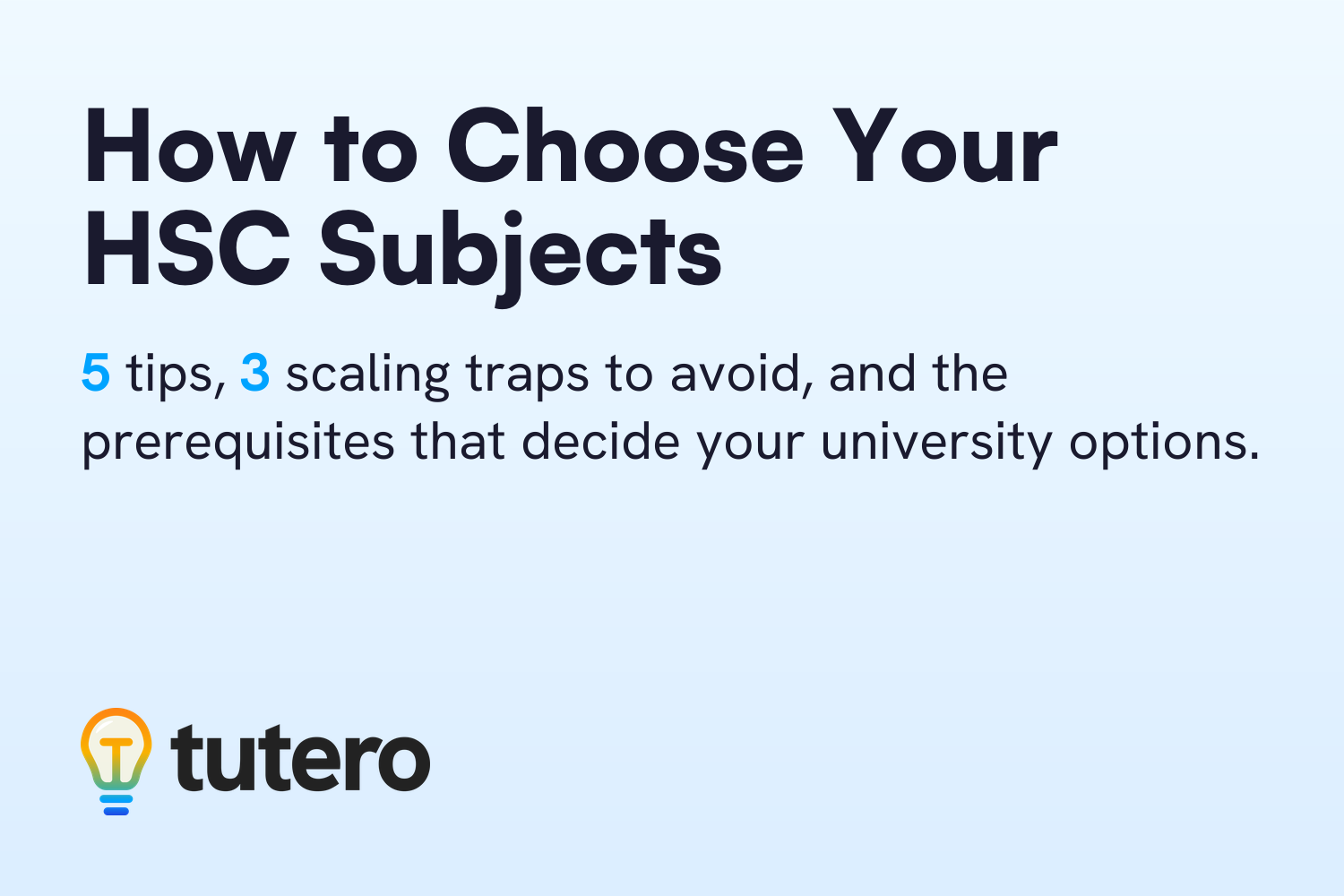 How to Choose Your HSC Subjects — cover card