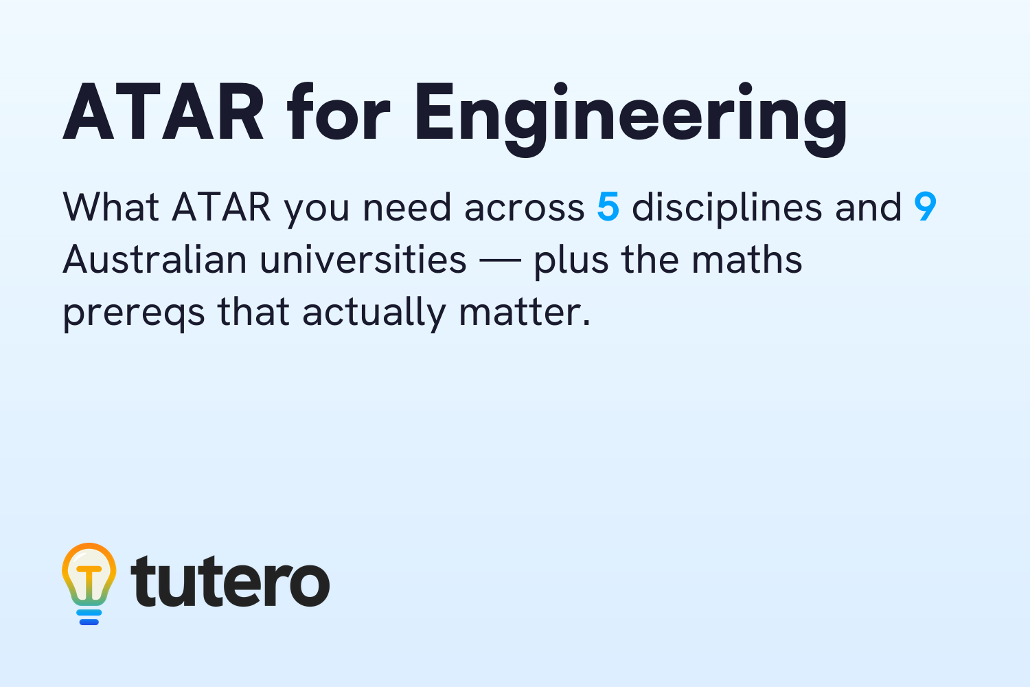 ATAR for Engineering — what ATAR you need across 5 disciplines and 9 Australian universities, plus the maths prereqs that actually matter.
