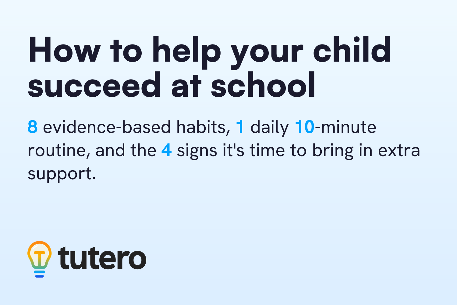 How to help your child succeed at school — Tutero parent guide cover card